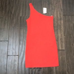 Forever 21 red/orange tight one strapped dress